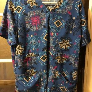 2 scrub tops- size L